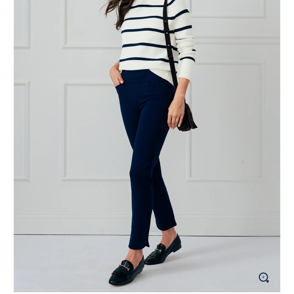 J.MEIALJGHLN pull on pants stretchy navy size 6 retail $178 excellent condition - Picture 1 of 11